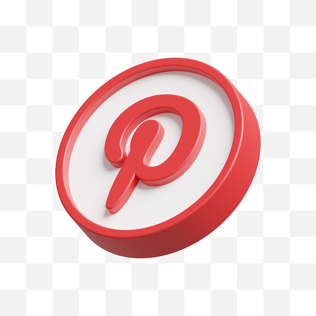 PSD pinterest icono de redes sociales 3d