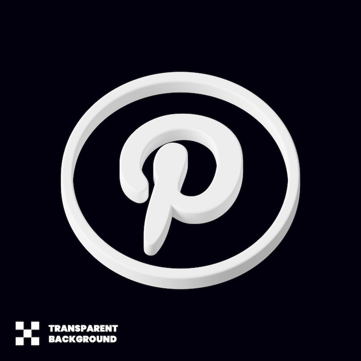 PSD pinterest icono de redes sociales 3d