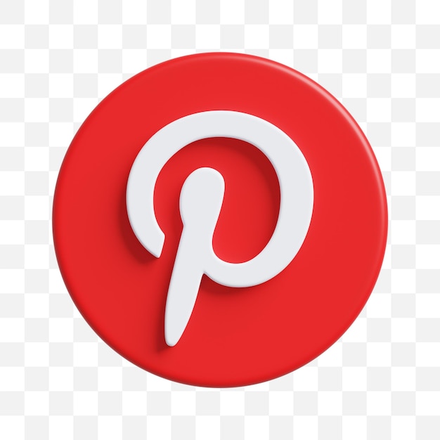 Pinterest icono de redes sociales 3d