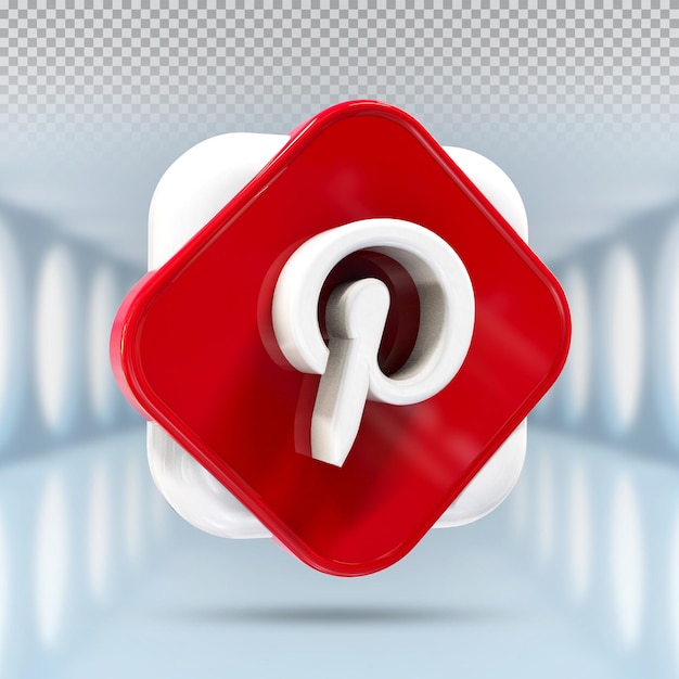 PSD pinterest logo icon 3d social media im modernen stil