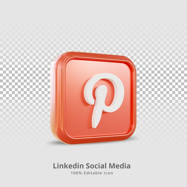 pinterest social media icono de renderizado 3d