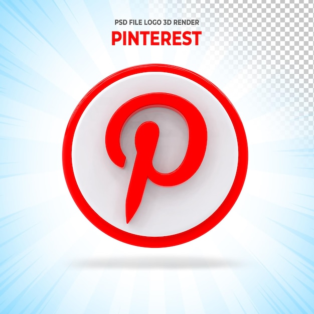 Pinterest Social-Media-Logo 3D