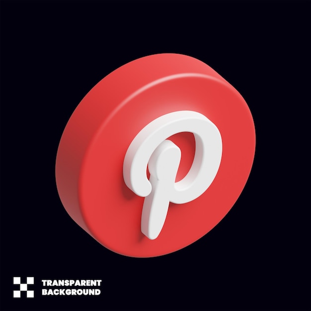 PSD pinterest social-media-symbol 3d