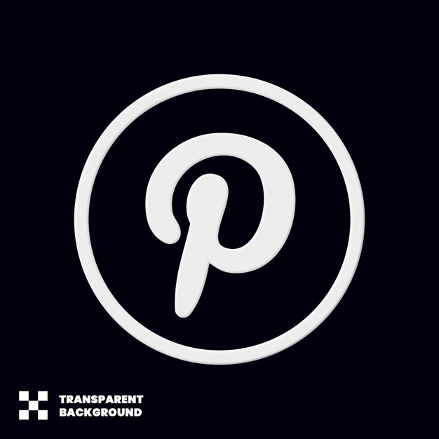 PSD pinterest social-media-symbol 3d