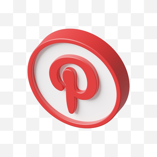 PSD pinterest social-media-symbol 3d