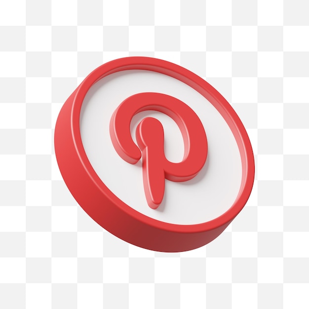 PSD pinterest social-media-symbol 3d