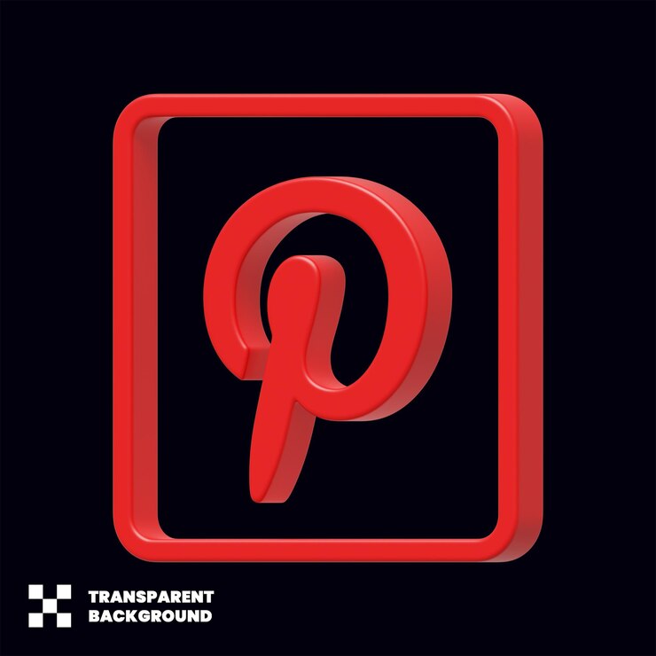 PSD pinterest social-media-symbol 3d