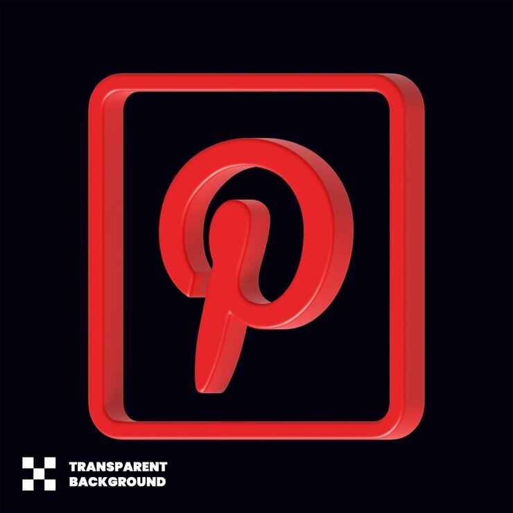 PSD pinterest social-media-symbol 3d