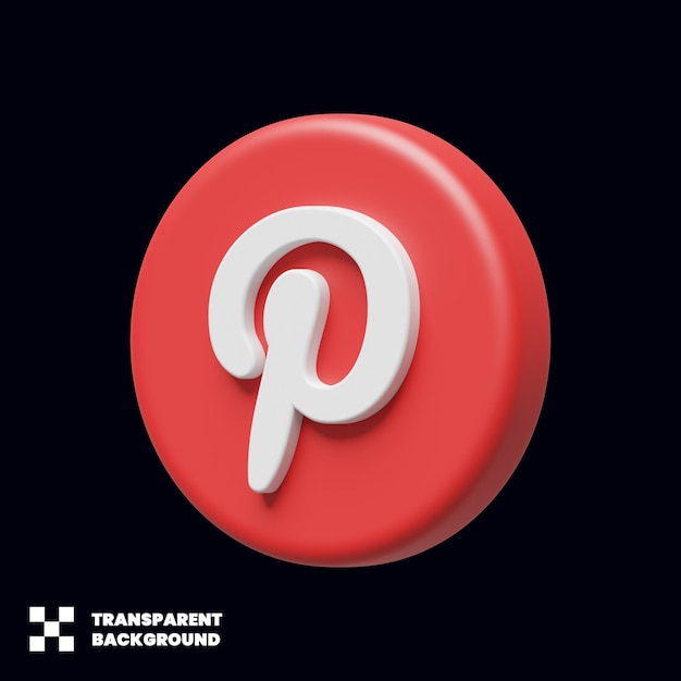 Pinterest Social Media-Symbol in 3D-Rendering