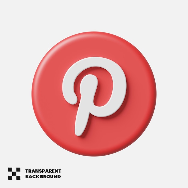 Pinterest Social Media-Symbol in 3D-Rendering