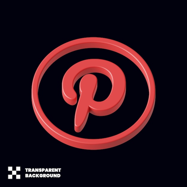Pinterest Social Media-Symbol in 3D-Rendering