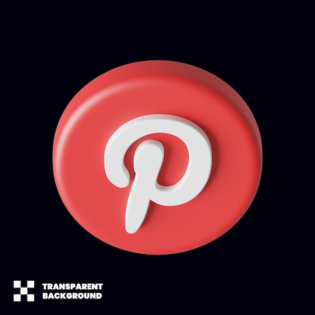 Pinterest social media-symbol in 3d-rendering