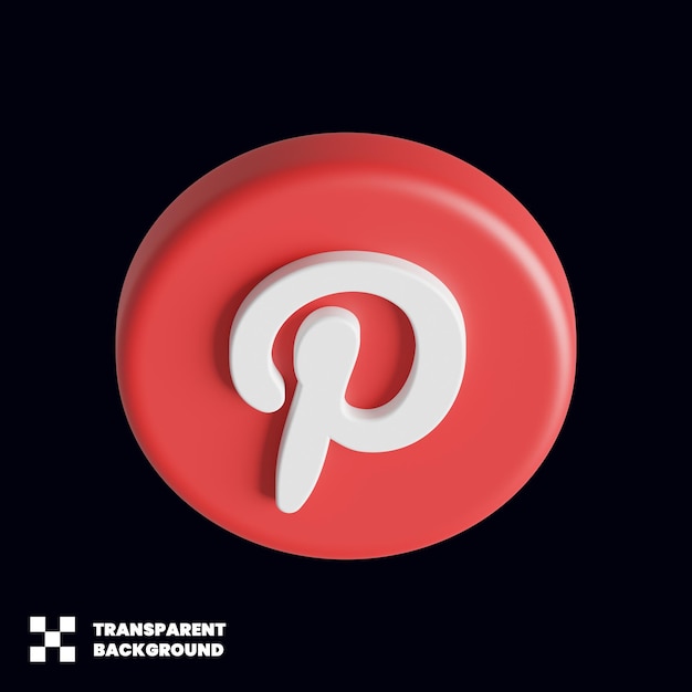 Pinterest Social Media-Symbol in 3D-Rendering