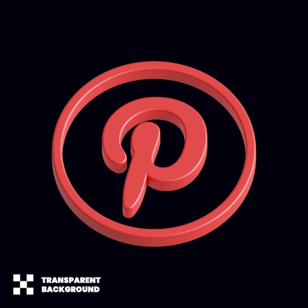 Pinterest Social Media-Symbol in 3D-Rendering