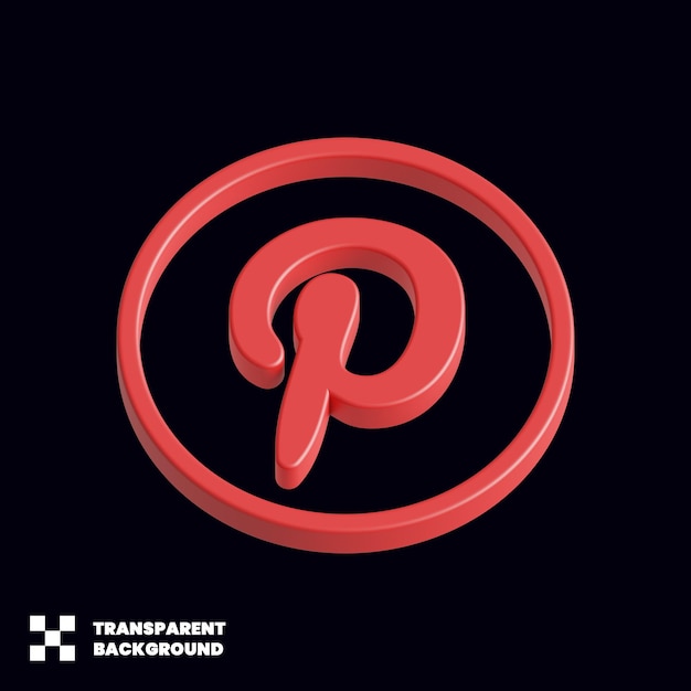 PSD pinterest social media-symbol in 3d-rendering