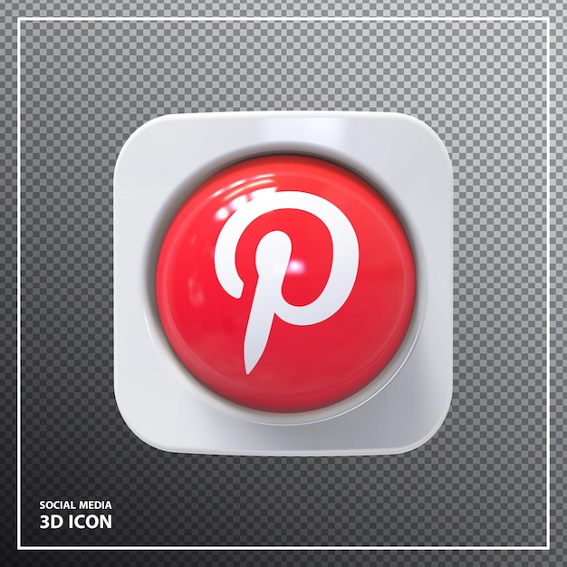 Pinterest-symbol stil 3d-element rendern