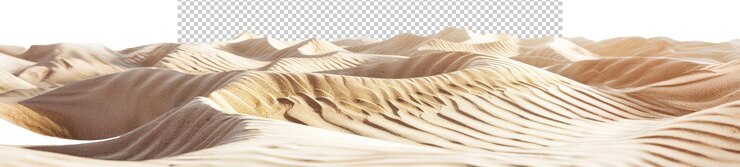 PSD pintorescas dunas de arena del desierto aisladas sobre un fondo transparente