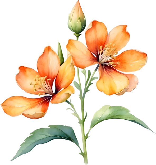 Pintura a aquarela da flor de palash