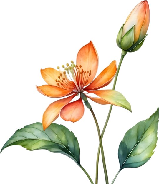 Pintura a aquarela da flor de palash