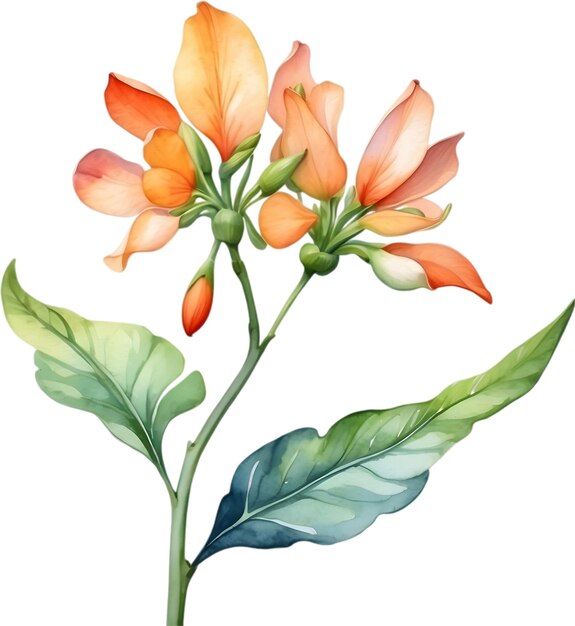 PSD pintura a aquarela da flor de palash