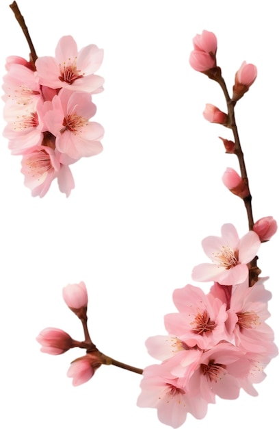 PSD pintura a aquarela de flores de cerejeira quadro floral