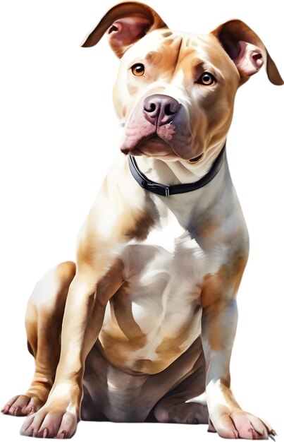 PSD pintura a aquarela de um lindo pitbull