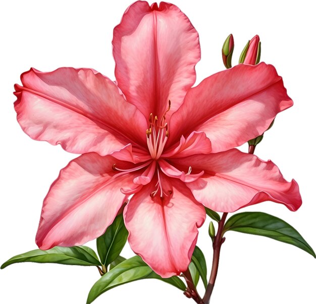 Pintura a aquarela de uma flor de azalea