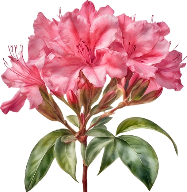 PSD pintura a aquarela de uma flor de azalea