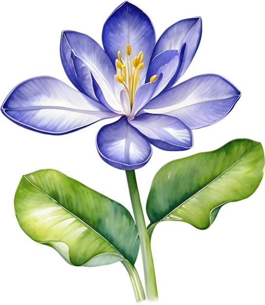 PSD pintura a aquarela de uma flor de jacinto aquático