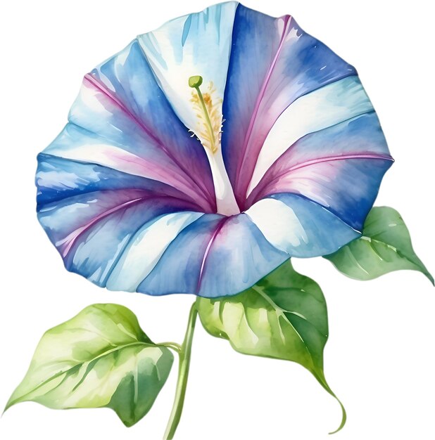 PSD pintura a aquarela de uma flor morning glory aigenerated