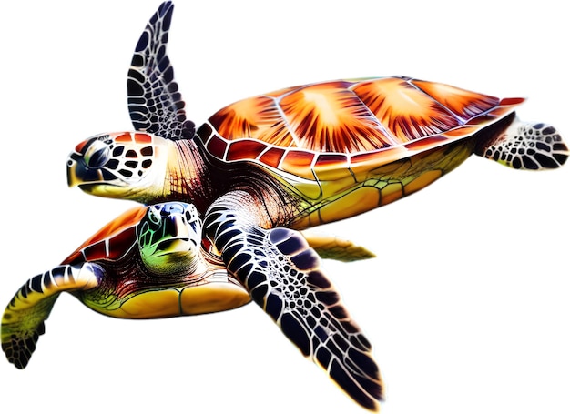 Pintura a aquarela de uma tartaruga marinha aigenerado.