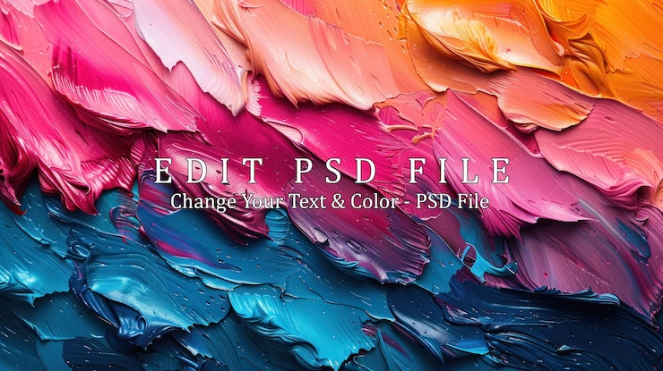 PSD pintura a óleo abstrata com cores giratórias