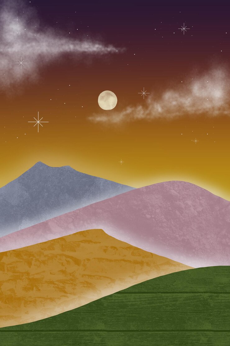 PSD pintura abstracta de montaña, fondo abstracto, vector premium
