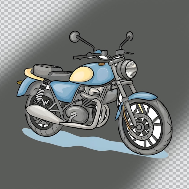 Pintura de acuarela digital PSD de una motocicleta