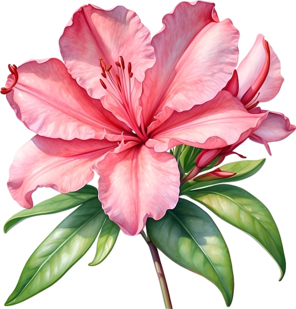 PSD pintura en acuarela de una flor de azalea