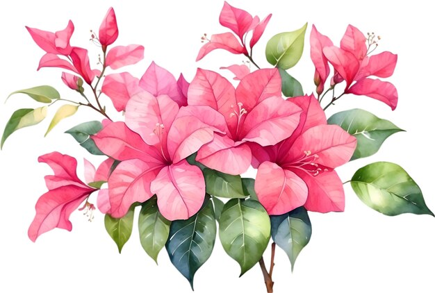 PSD pintura en acuarela de la flor de bougainvillea