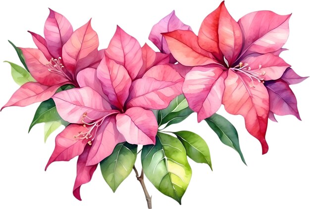 PSD pintura en acuarela de la flor de bougainvillea