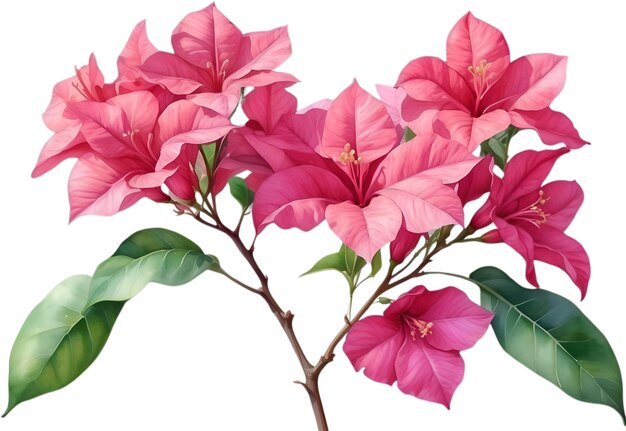 PSD pintura en acuarela de la flor de bougainvillea