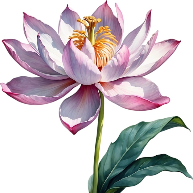 PSD pintura en acuarela de la flor brahma kamal saussurea obvallata