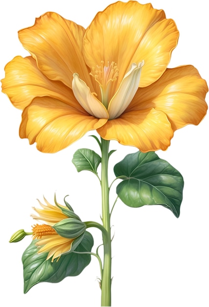 PSD pintura en acuarela de la flor de calabaza aigenerado