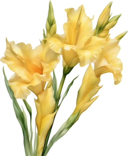 PSD pintura en acuarela de una flor de gladiolus