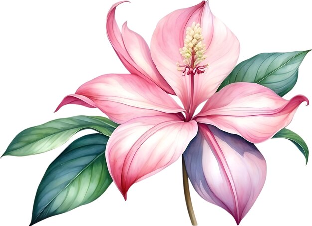 PSD pintura en acuarela de la flor de medinilla aigenerado