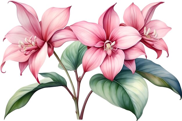 Pintura en acuarela de la flor de medinilla aigenerado