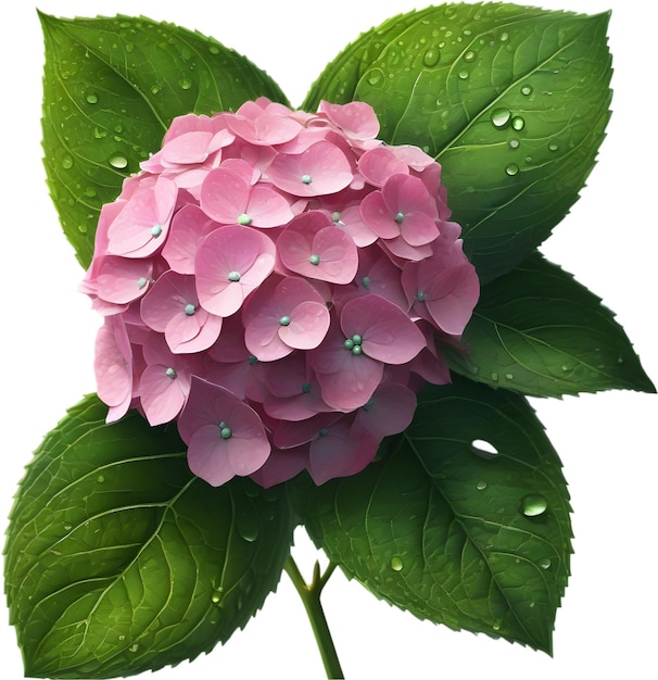 PSD pintura en acuarela de las flores de la hortensia