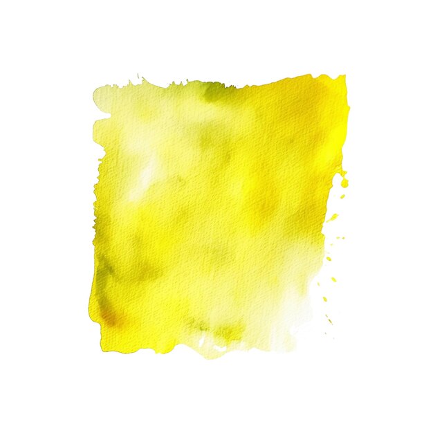 PSD pintura de acuarela de fondo amarillo aislado sobre fondo blanco