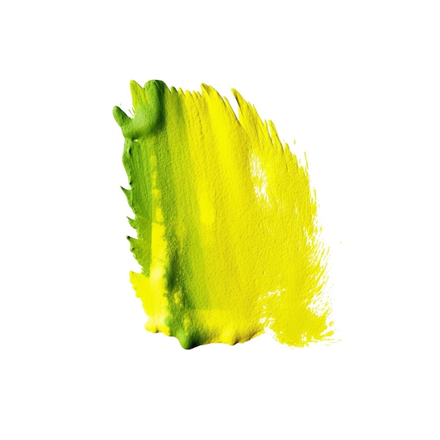 PSD pintura de acuarela de fondo amarillo aislado sobre fondo blanco