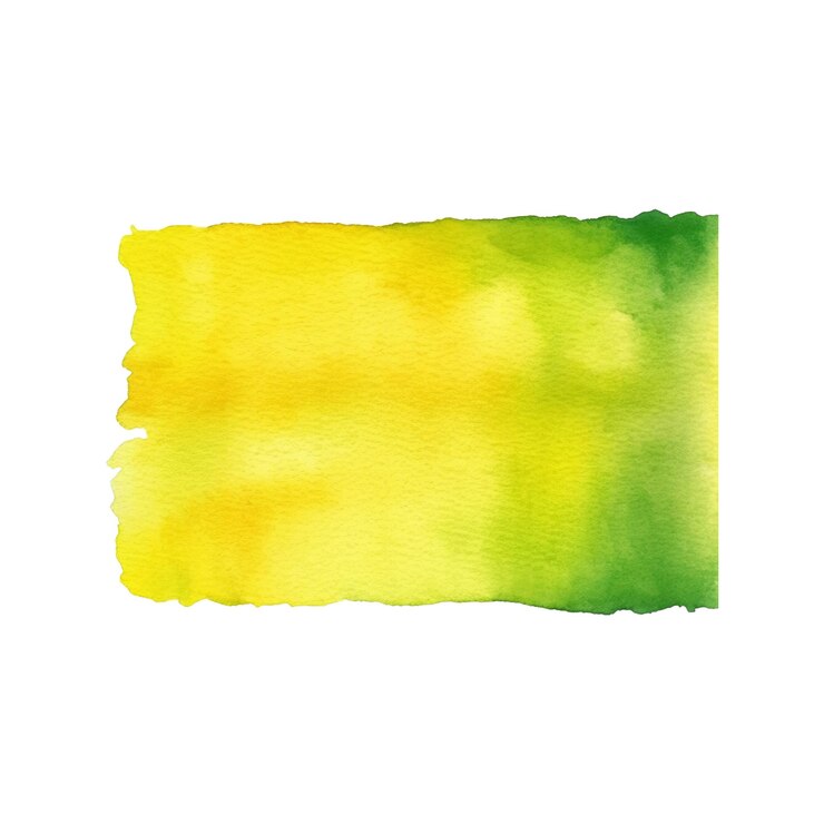 PSD pintura de acuarela de fondo amarillo aislado sobre fondo blanco