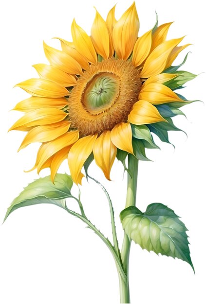 PSD pintura en acuarela del girasol aigenerado