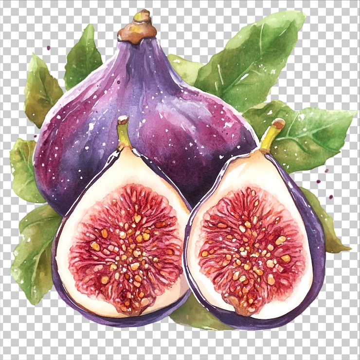 PSD pintura en acuarela de higos maduros