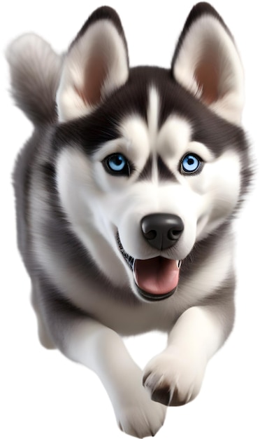 PSD pintura en acuarela de un lindo perro husky siberiano